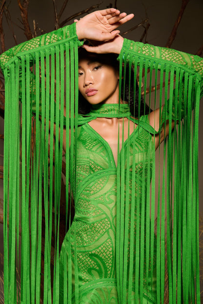 Oreliane | Emerald Lace Couture Mermaid Gown