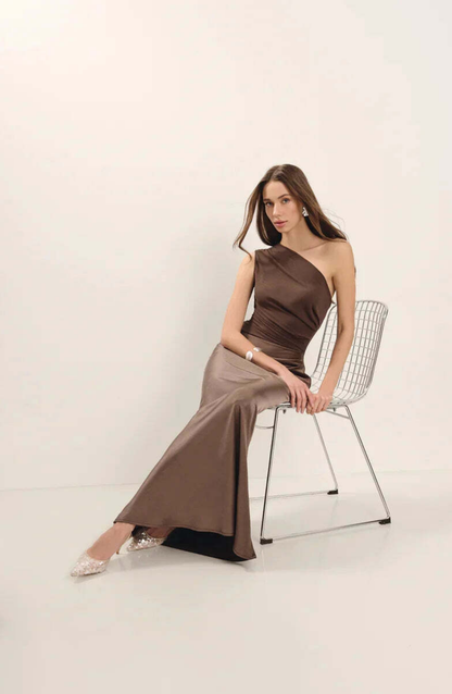 Selina | One-Shoulder Satin Gown