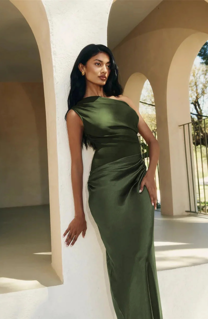 Selina | One-Shoulder Satin Gown